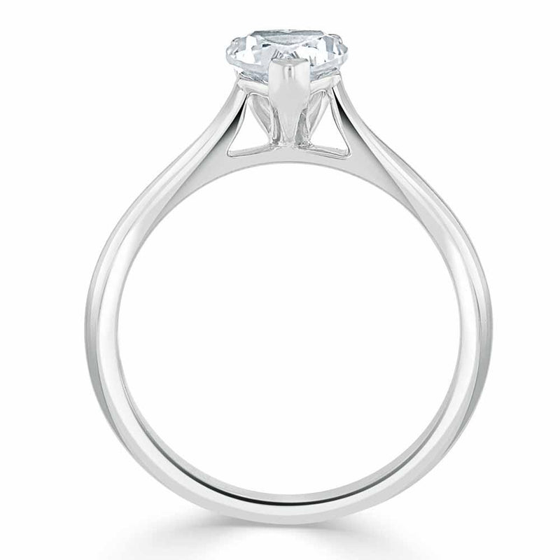 Heart Cut Moissanite Engagement Ring, Classic Style