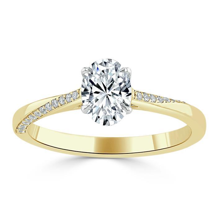 Oval Cut Moissanite Engagement Ring, Classic Style