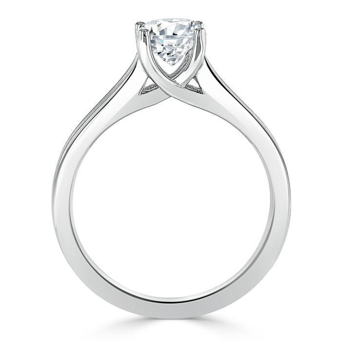 Oval Cut Moissanite Engagement Ring, Classic Style with Split Shank