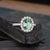 Oval Cut Green Tourmaline, Traditional Halo Design