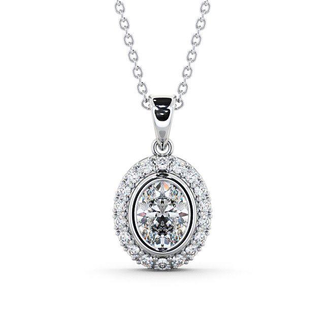 Oval Cut Classic Halo Pendant