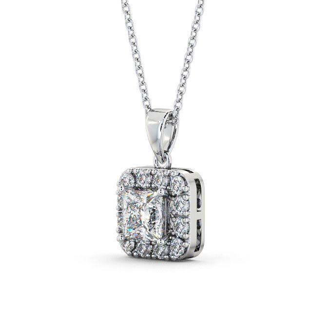 Princess Cut Classic Halo Pendant