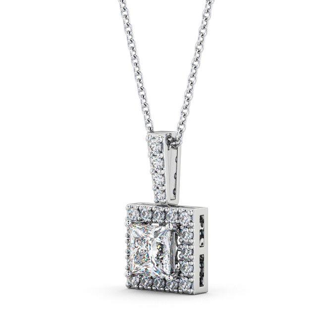 Princess Cut Classic Halo Pendant