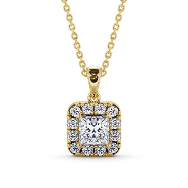 Princess Cut Classic Halo Pendant