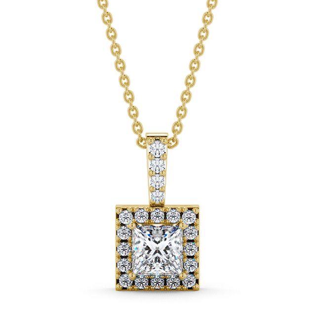 Princess Cut Classic Halo Pendant