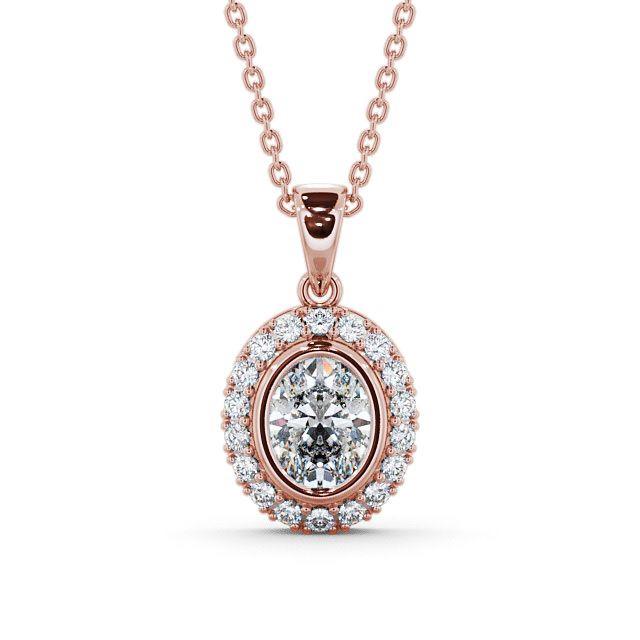 Oval Cut Classic Halo Pendant