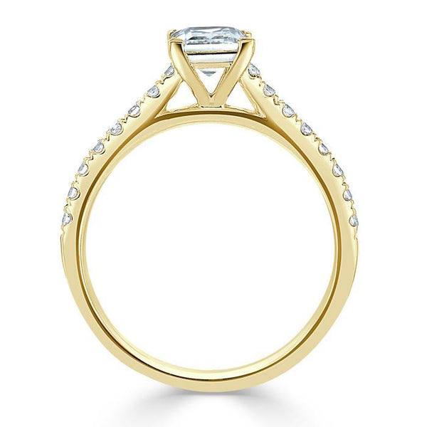 1.00ct  Princess Cut Moissanite Engagement Ring, Classic Style,  Available in White Gold, Platinum, Rose Gold or Yellow Gold