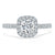 Round Cut Moissanite Halo Engagement Ring, Tiffany Style