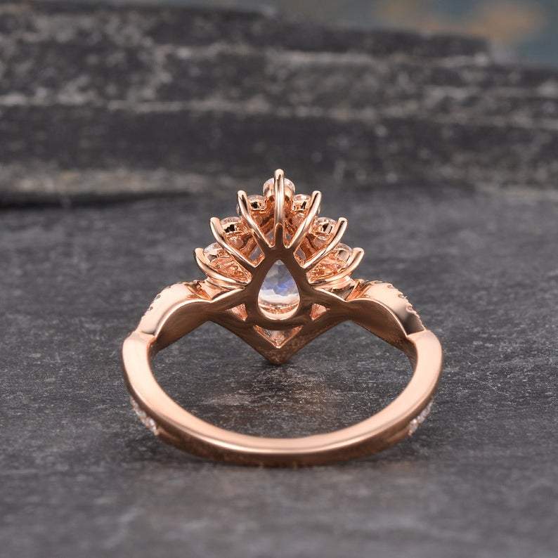 Pear Cut Moonstone Ring