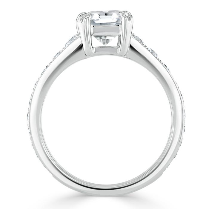 Cushion Cut Moissanite Engagement Ring, Tiffany Style