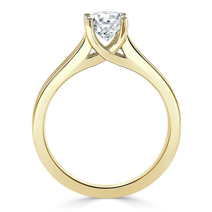 Oval Cut Moissanite Engagement Ring, Classic Style with Split Shank